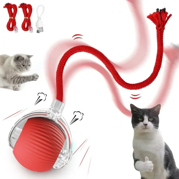 Interactive Cat Toys Ball Auto Electric Rolling Ball Toys for Cats/Kitty Pets Smart Automatic Teaser USB Rechargeable - Image 2