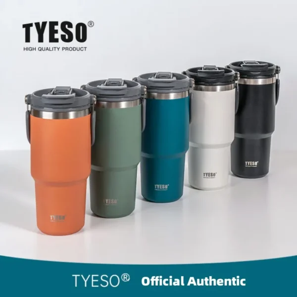 900ML Tyeso Stainless Steel Coffee Cup Cold And Hot Double-layer Insulated Cup Tumbler Thermo Water Bottle Car Travel Mug - Image 2